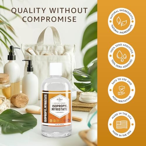 ISOPROPYL MYRISTATE (8 oz) - Natural Plant Derived Cosmetic Grade IPM for Soap Making, Fragrances, Shampoo, Creams & Lotions, Makeup & Adhesive Remover, Antiperspirants & Deodorants | 8 Ounces Avelisse