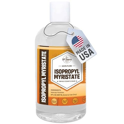 ISOPROPYL MYRISTATE (8 oz) - Natural Plant Derived Cosmetic Grade IPM for Soap Making, Fragrances, Shampoo, Creams & Lotions, Makeup & Adhesive Remover, Antiperspirants & Deodorants | 8 Ounces Avelisse