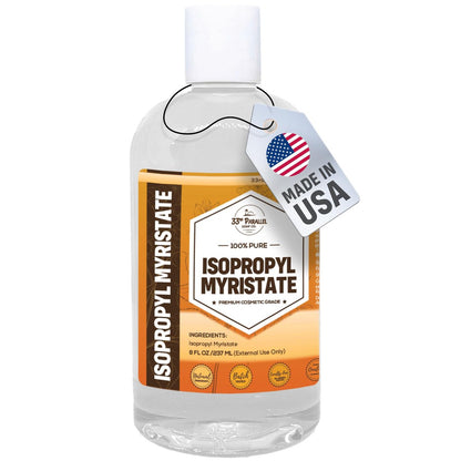 ISOPROPYL MYRISTATE (8 oz) - Natural Plant Derived Cosmetic Grade IPM for Soap Making, Fragrances, Shampoo, Creams & Lotions, Makeup & Adhesive Remover, Antiperspirants & Deodorants | 8 Ounces Avelisse