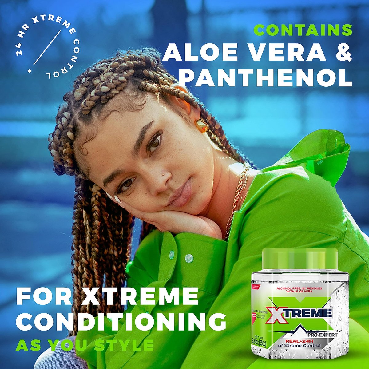 Xtreme Pro-Expert Clear Styling Hair Gel - Alcohol-Free 24-Hour Extreme Control with Aloe Vera, 8.81 oz Jar (Pack of 24) - görsel 15