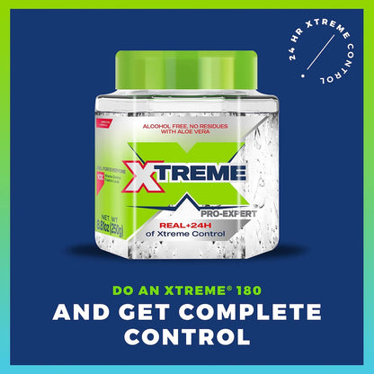Xtreme Pro-Expert Clear Styling Hair Gel - Alcohol-Free 24-Hour Extreme Control with Aloe Vera, 8.81 oz Jar (Pack of 24)