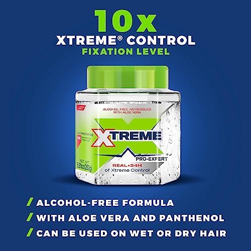 Xtreme Pro-Expert Clear Styling Hair Gel - Alcohol-Free 24-Hour Extreme Control with Aloe Vera, 8.81 oz Jar (Pack of 24) - görsel 8