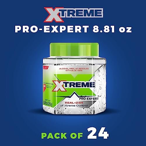 Xtreme Pro-Expert Clear Styling Hair Gel - Alcohol-Free 24-Hour Extreme Control with Aloe Vera, 8.81 oz Jar (Pack of 24) - görsel 4