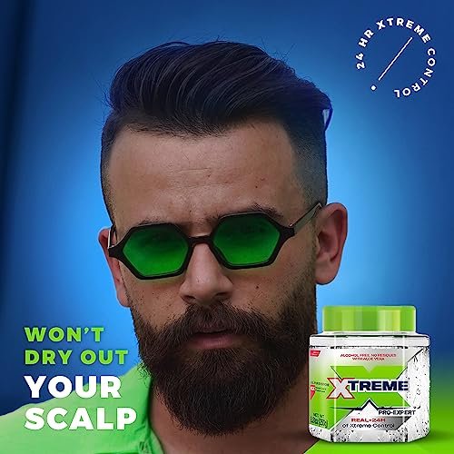 Xtreme Pro-Expert Clear Styling Hair Gel - Alcohol-Free 24-Hour Extreme Control with Aloe Vera, 8.81 oz Jar (Pack of 24) - görsel 14