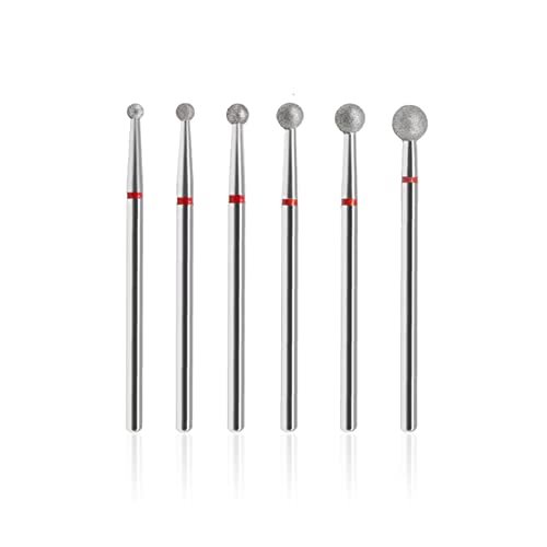 SQULIGT 6Pcs Nail Drill Bits - Ball Head 3/32'' Cuticle Clean Nail Bit for Electric Nail File, Acrylic Manicure Pedicure Gel Polishing, Nail Salon Supply - görsel 2