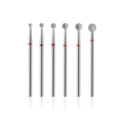 SQULIGT 6Pcs Nail Drill Bits - Ball Head 3/32'' Cuticle Clean Nail Bit for Electric Nail File, Acrylic Manicure Pedicure Gel Polishing, Nail Salon Supply