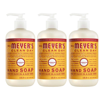 Mrs. Meyer's Clean Day Hand Soap, Clementine Scent, 12.5 fl oz - 3 Pack