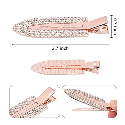 Magicsky 8-Pack No Crease Hair Clips | Rhinestone Flat Barrettes for Women – Diamond Metal Hair Pins for Bangs & Styling (Silver, Gold, Black) - görsel 14