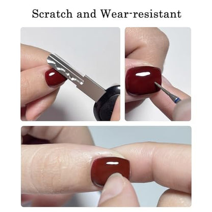 OXXI Professional Rubber Base & No Wipe Top Coat Gel Nail Polish Set - 2x15ml Self-Leveling Base and High-Gloss Wear-Resistant Top Coat Gift Box Salon Starter Kit Avelisse