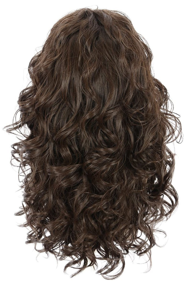 karlery Men Long Brown Wave Wig with Bandana 80s Heavy Metal Punk Rocker Costume Wig for Halloween Cosplay Party - görsel 9