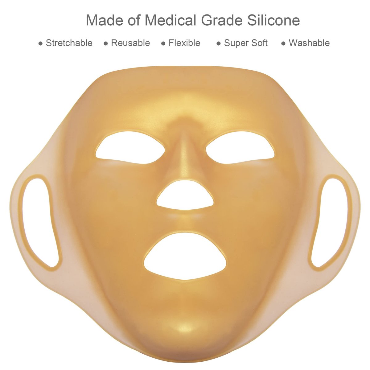 GELMAY 4-Pack 3D Gold Moisturizing Face Mask - Reusable Silicone Facial Mask Cover for Skincare, Prevents Evaporation - görsel 7