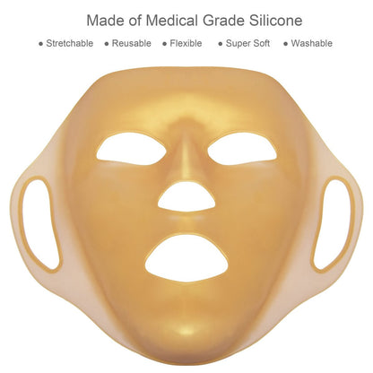 GELMAY 4-Pack 3D Gold Moisturizing Face Mask - Reusable Silicone Facial Mask Cover for Skincare, Prevents Evaporation