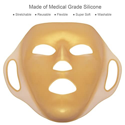 GELMAY 4-Pack 3D Gold Moisturizing Face Mask - Reusable Silicone Facial Mask Cover for Skincare, Prevents Evaporation - görsel 8