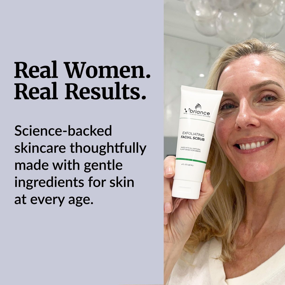 Vibriance Ultra-Gentle Face Scrub - Exfoliating Facial Wash for All Skin Types, 4 fl oz Avelisse