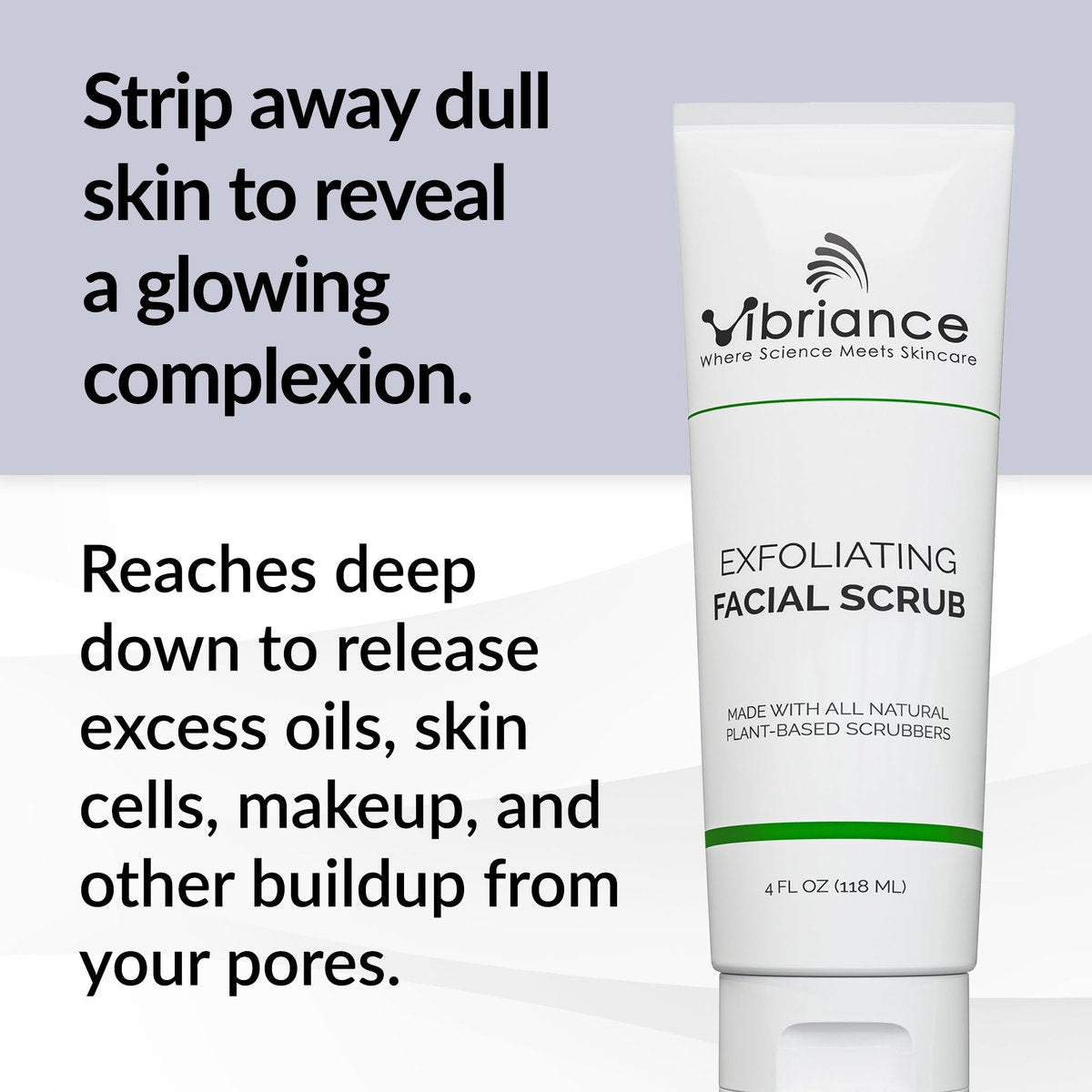 Vibriance Ultra-Gentle Face Scrub - Exfoliating Facial Wash for All Skin Types, 4 fl oz Avelisse