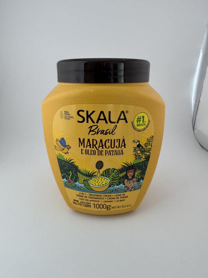 SKALA Brasil 2 in 1 Treatment Cream Passion Fruit & Pataua Oil - 1 kg (35.27 oz) - Deep Conditioning Hair Mask for Curly, Dry, Damaged Hair