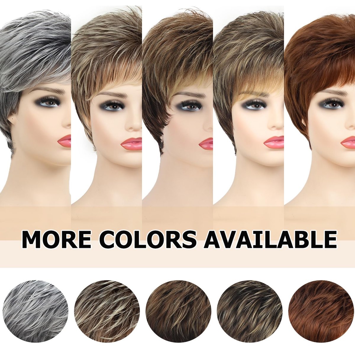SEVENCOLORS Short Pixie Cut Wig - Blonde with Dark Roots, Synthetic Hair for Women Avelisse