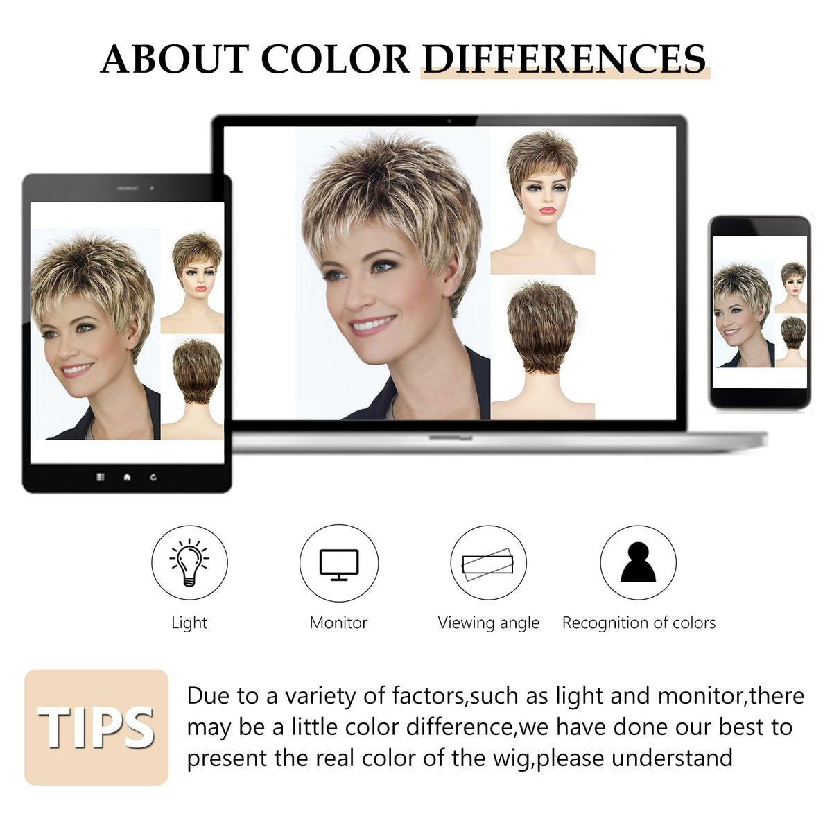 SEVENCOLORS Short Pixie Cut Wig - Blonde with Dark Roots, Synthetic Hair for Women Avelisse