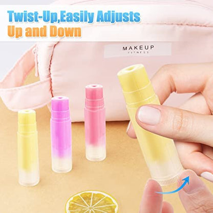 50 Pcs 5.5g Twist-up Lip Balm Tubes - Empty Plastic Lip Gloss Containers for DIY Homemade Lipsticks, Chapsticks & Solid Perfume, Clear