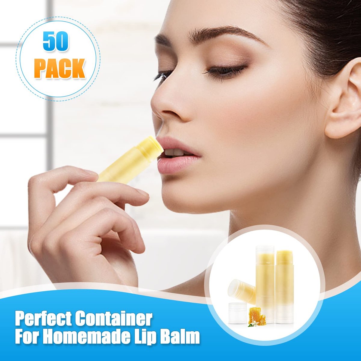 50 Pcs 5.5g Twist-up Lip Balm Tubes - Empty Plastic Lip Gloss Containers for DIY Homemade Lipsticks, Chapsticks & Solid Perfume, Clear - görsel 5