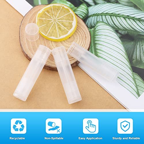 50 Pcs 5.5g Twist-up Lip Balm Tubes - Empty Plastic Lip Gloss Containers for DIY Homemade Lipsticks, Chapsticks & Solid Perfume, Clear - görsel 10