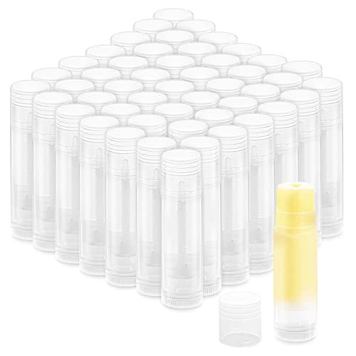 50 Pcs 5.5g Twist-up Lip Balm Tubes - Empty Plastic Lip Gloss Containers for DIY Homemade Lipsticks, Chapsticks & Solid Perfume, Clear - görsel 2
