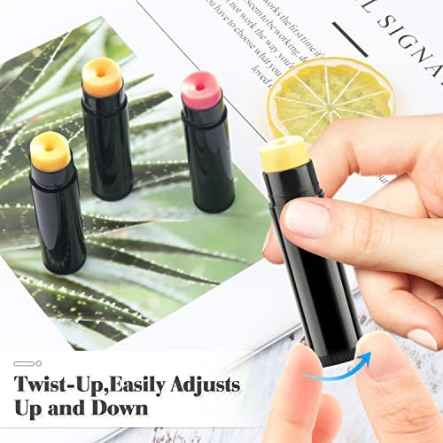 50 Pack 5.5g Twist-Up Lip Balm Tubes - Empty Plastic Containers for DIY Lip Gloss, Chapstick, Solid Perfume (Black) - görsel 12
