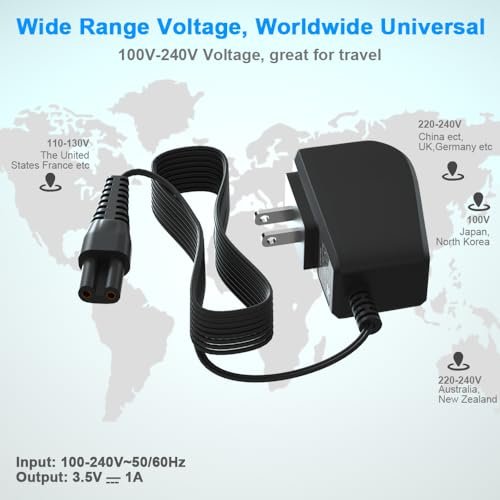 HYGAMOCC 3.5V Hair Clipper Charger Replacement for Wahl Color Pro 9649 Cordless Clipper & Trimmer - 6.6FT Power Cord Adapter (Black) - görsel 13