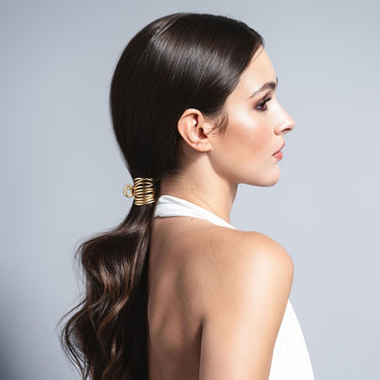 Gilded Wrap Ponytail Cuff Clip - Gold Metal Hair Accessory by The Hair Edit Avelisse