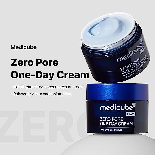 Medicube Zero Pore One-Day Cream - Pore Refining Moisturizer with Panthenol, Salicylic Acid & Niacinamide - 1.69 fl.oz Avelisse