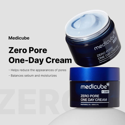 Medicube Zero Pore One-Day Cream - Pore Refining Moisturizer with Panthenol, Salicylic Acid & Niacinamide - 1.69 fl.oz Avelisse