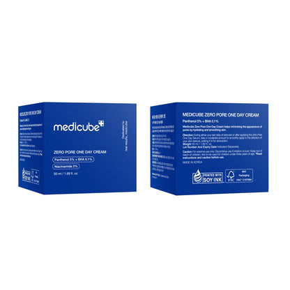 Medicube Zero Pore One-Day Cream - Pore Refining Moisturizer with Panthenol, Salicylic Acid & Niacinamide - 1.69 fl.oz Avelisse