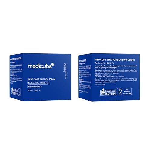 Medicube Zero Pore One-Day Cream - Pore Refining Moisturizer with Panthenol, Salicylic Acid & Niacinamide - 1.69 fl.oz Avelisse