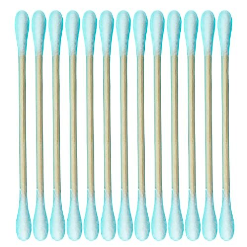 CGR 1050pcs Organic Cotton Swabs - 100% Cotton Double-Tipped with Compostable Bamboo Sticks - Travel Pack (3 Pack of 350 Swabs Total) - görsel 6