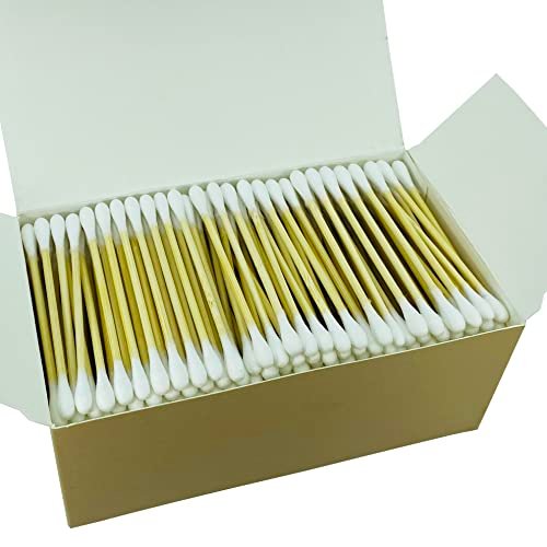 CGR 1050pcs Organic Cotton Swabs - 100% Cotton Double-Tipped with Compostable Bamboo Sticks - Travel Pack (3 Pack of 350 Swabs Total) - görsel 8