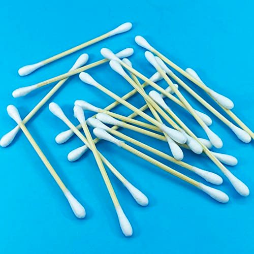 CGR 1050pcs Organic Cotton Swabs - 100% Cotton Double-Tipped with Compostable Bamboo Sticks - Travel Pack (3 Pack of 350 Swabs Total) - görsel 10