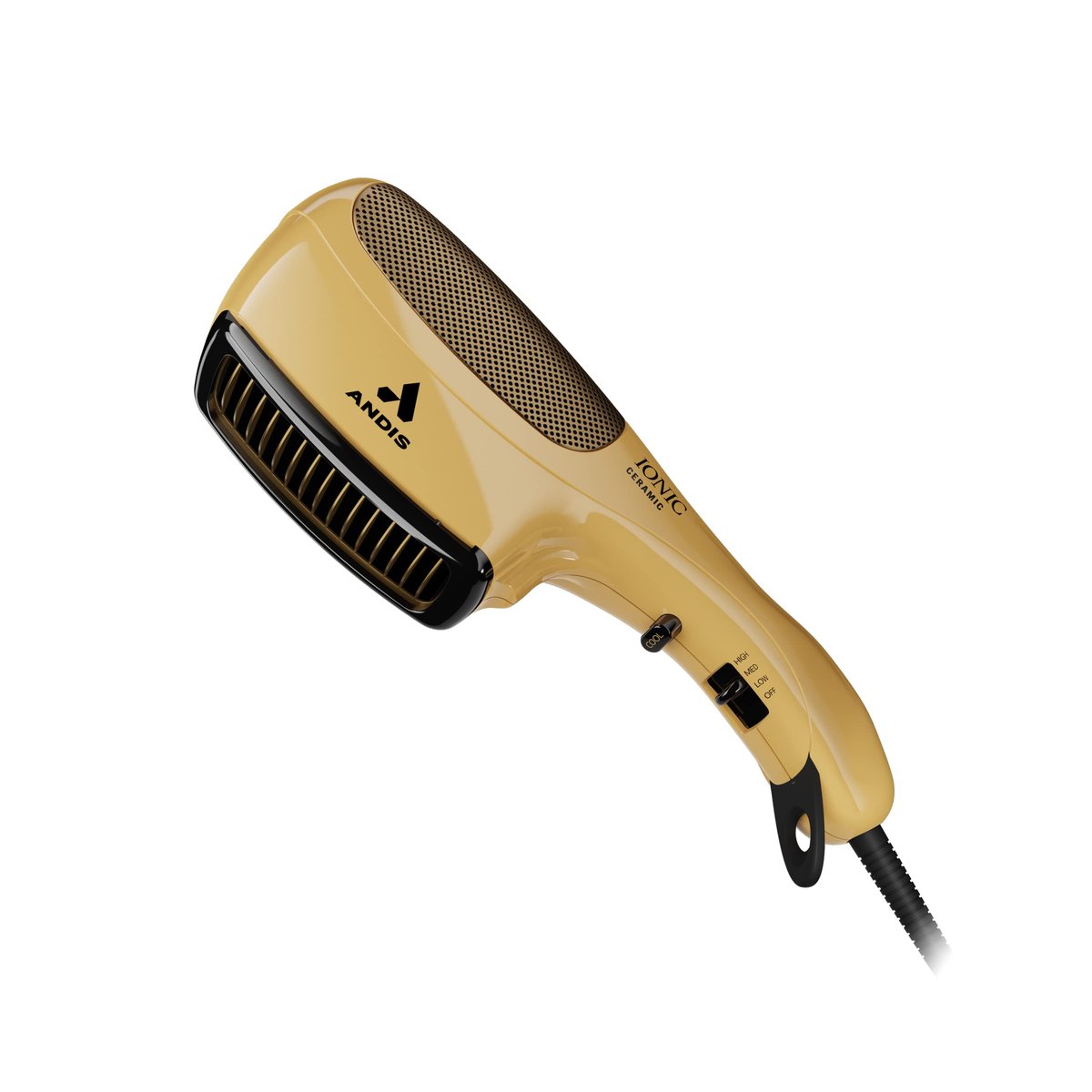 Andis 82125 1875-Watt Tourmaline Ceramic Ionic Styling Hair Dryer – Frizz-Free, Lightweight, No Heat Damage for Normal & Curly Hair (Gold) Avelisse