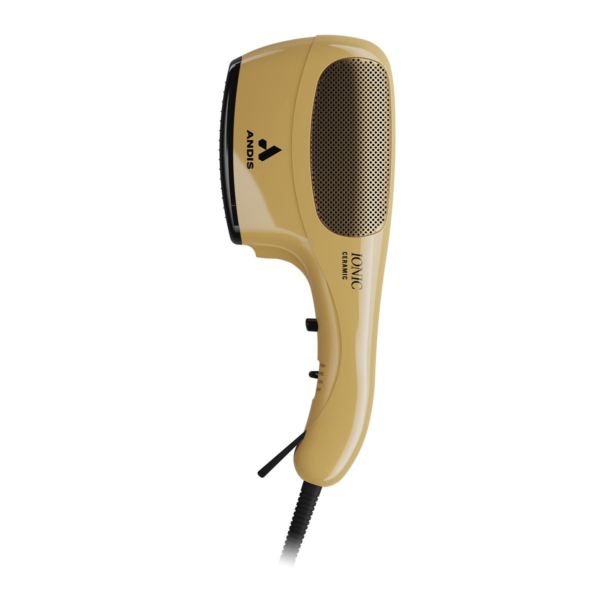 Andis 82125 1875-Watt Tourmaline Ceramic Ionic Styling Hair Dryer – Frizz-Free, Lightweight, No Heat Damage for Normal & Curly Hair (Gold) Avelisse