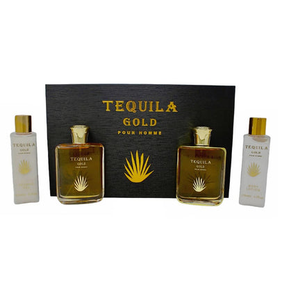 Tequila Gold Bath & Body Eau De Parfum 4-Pc Gift Set for Men | 18.2 Fl Oz