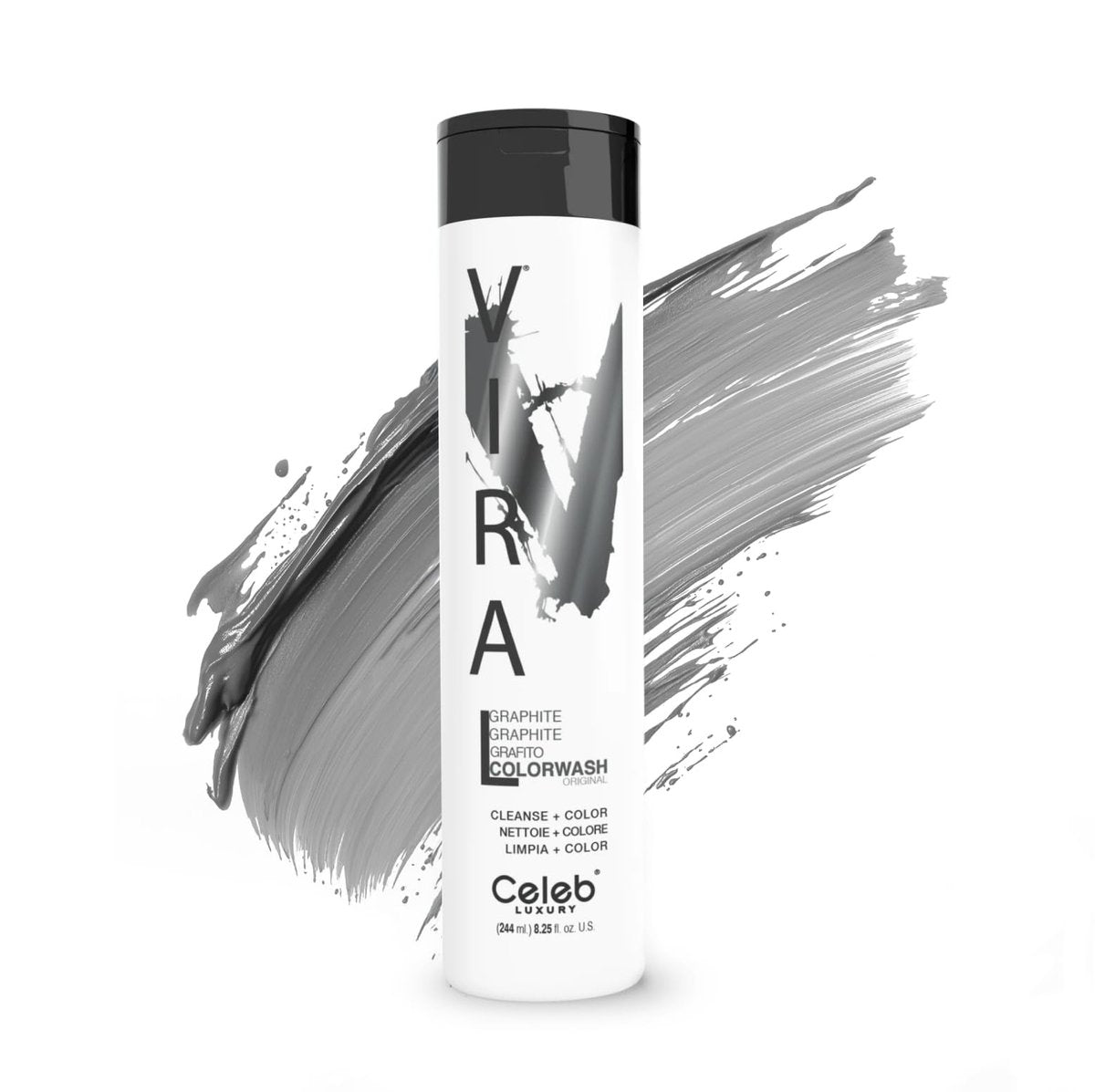Celeb Luxury Colorwash Color Depositing Shampoo - Graphite - 8.25 oz - Vegan Hair Dye with Bondfix Bond Rebuilder Avelisse