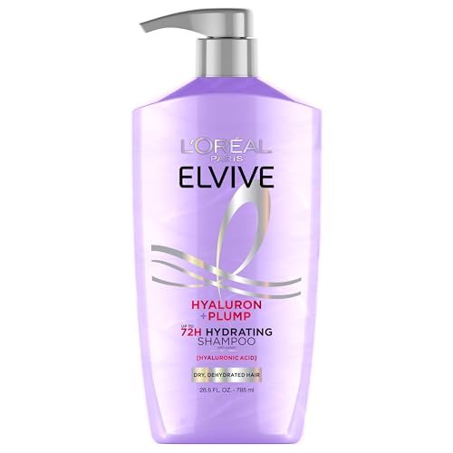 L'Oreal Paris Elvive Hyaluron Plump Hydrating Shampoo - Infused with Hyaluronic Acid for Dehydrated, Dry Hair - Paraben-Free - 26.5 Fl Oz - görsel 2