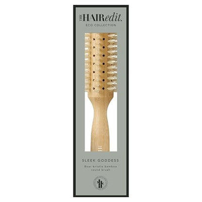 The Hair Edit Sleek Goddess Boar Bristle Bamboo Round Brush – Vented Blowdry Brush for Smooth Shine & Flyaway Control, Lightweight Eco-Friendly Hairbrush for Women Avelisse