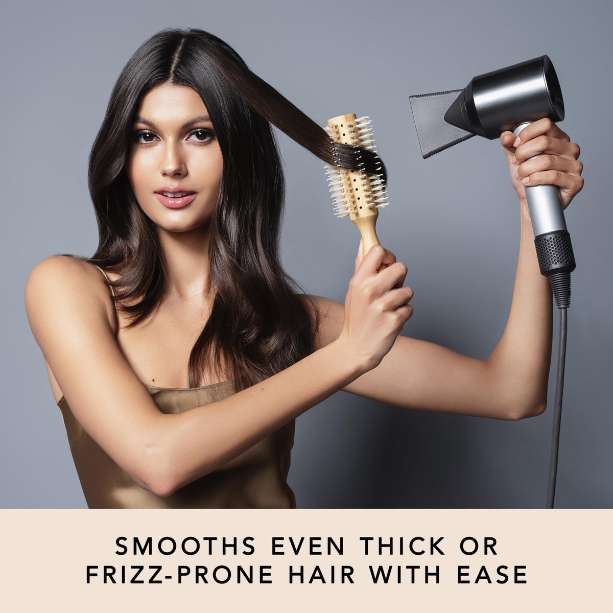 The Hair Edit Sleek Goddess Boar Bristle Bamboo Round Brush – Vented Blowdry Brush for Smooth Shine & Flyaway Control, Lightweight Eco-Friendly Hairbrush for Women Avelisse