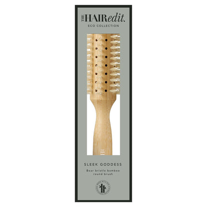 The Hair Edit Sleek Goddess Boar Bristle Bamboo Round Brush – Vented Blowdry Brush for Smooth Shine & Flyaway Control, Lightweight Eco-Friendly Hairbrush for Women Avelisse