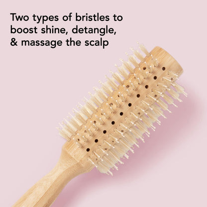 The Hair Edit Sleek Goddess Boar Bristle Bamboo Round Brush – Vented Blowdry Brush for Smooth Shine & Flyaway Control, Lightweight Eco-Friendly Hairbrush for Women Avelisse