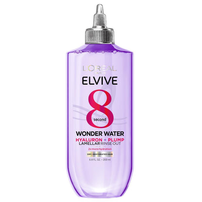 L'Oreal Paris Elvive Hyaluron Plump Flash Hydration Wonder Water Hair Rinse, 8 Second Hydrating Hair Care Treatment for Soft, Shiny Hair, 6.8 Fl Oz Avelisse