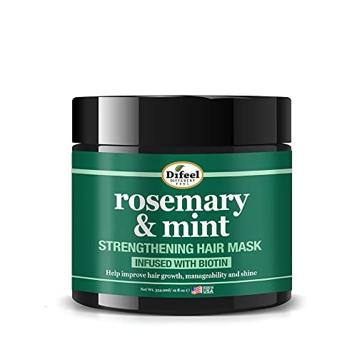Difeel Rosemary and Mint Strengthening Hair Growth Mask with Natural Rosemary Oil and Biotin - 12 oz - görsel 1