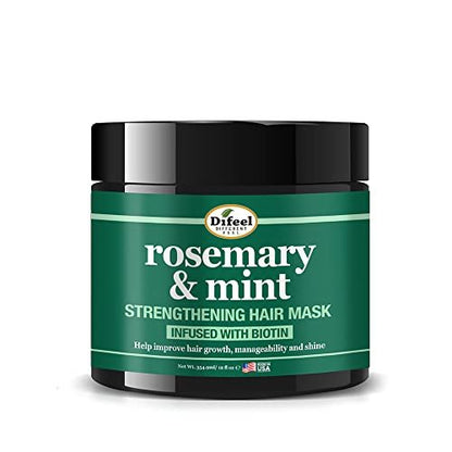 Difeel Rosemary and Mint Strengthening Hair Growth Mask with Natural Rosemary Oil and Biotin - 12 oz