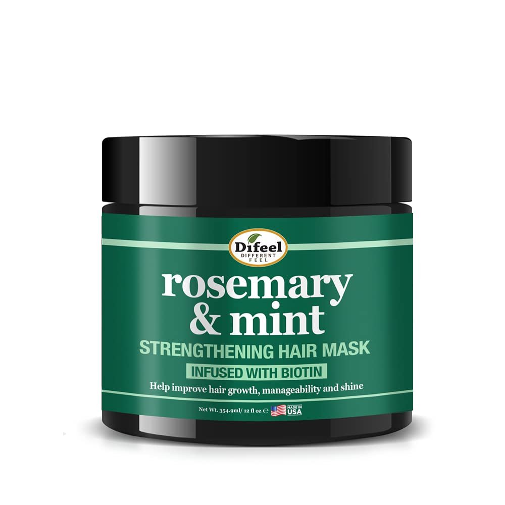Difeel Rosemary and Mint Strengthening Hair Growth Mask with Natural Rosemary Oil and Biotin - 12 oz - görsel 2