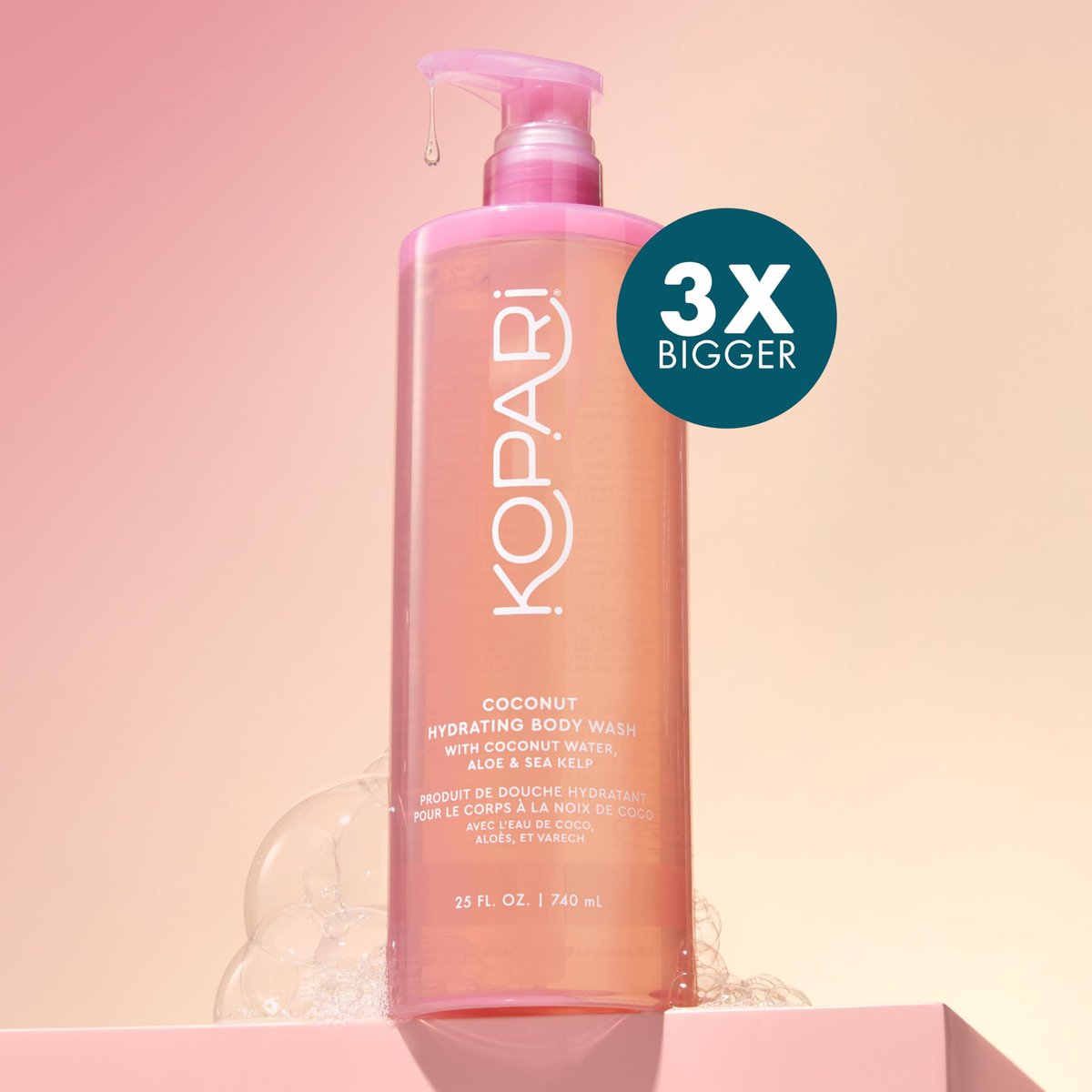 Kopari Jumbo Coconut Hydrating Body Wash - 25 oz with Organic Coconut Water, Sea Kelp & Aloe Vera Avelisse